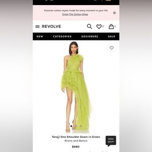 Taraji One Shoulder Gown in Green
Bronx and Banco xs brand new never worn